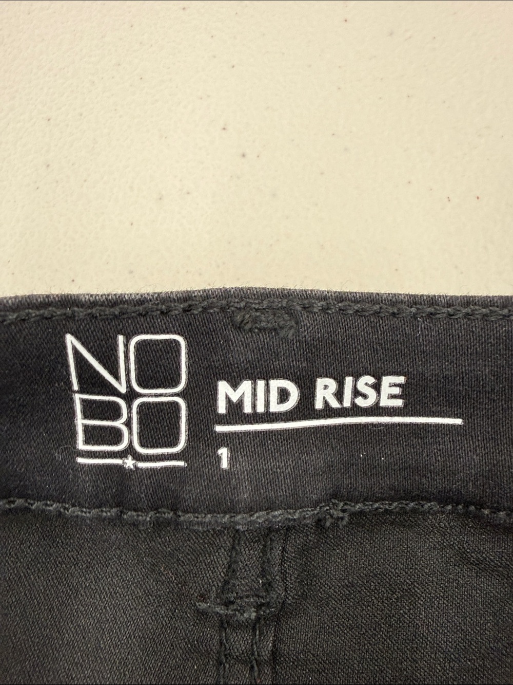 NOBO Black Denim Mini Skirt with Raw Hem - Picture 2 of 3